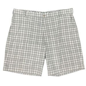 Nike Golf Short Mens 42 Gray Plaid Dri Fit UV Flat Front Performance Chino
